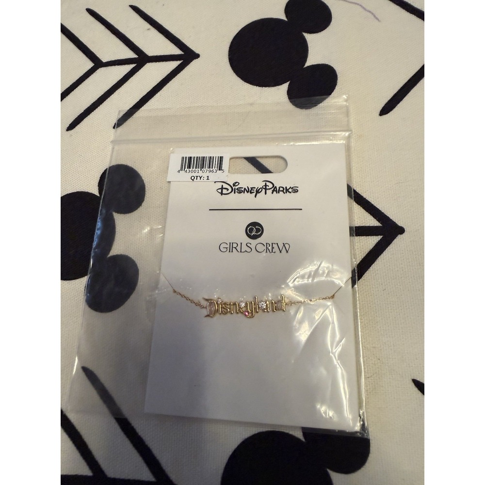 2026 Disney Parks Disneyland Script Logo Gold Bracelet By Girls Crew New